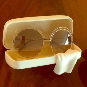 Carlina Wire Metal Round Sunglasses Gold